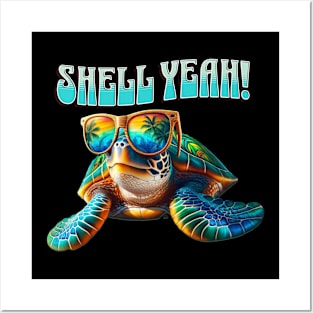 Shell Yeah Turtle Sea Lover Tortoise Funny For Boys and Girl Posters and Art